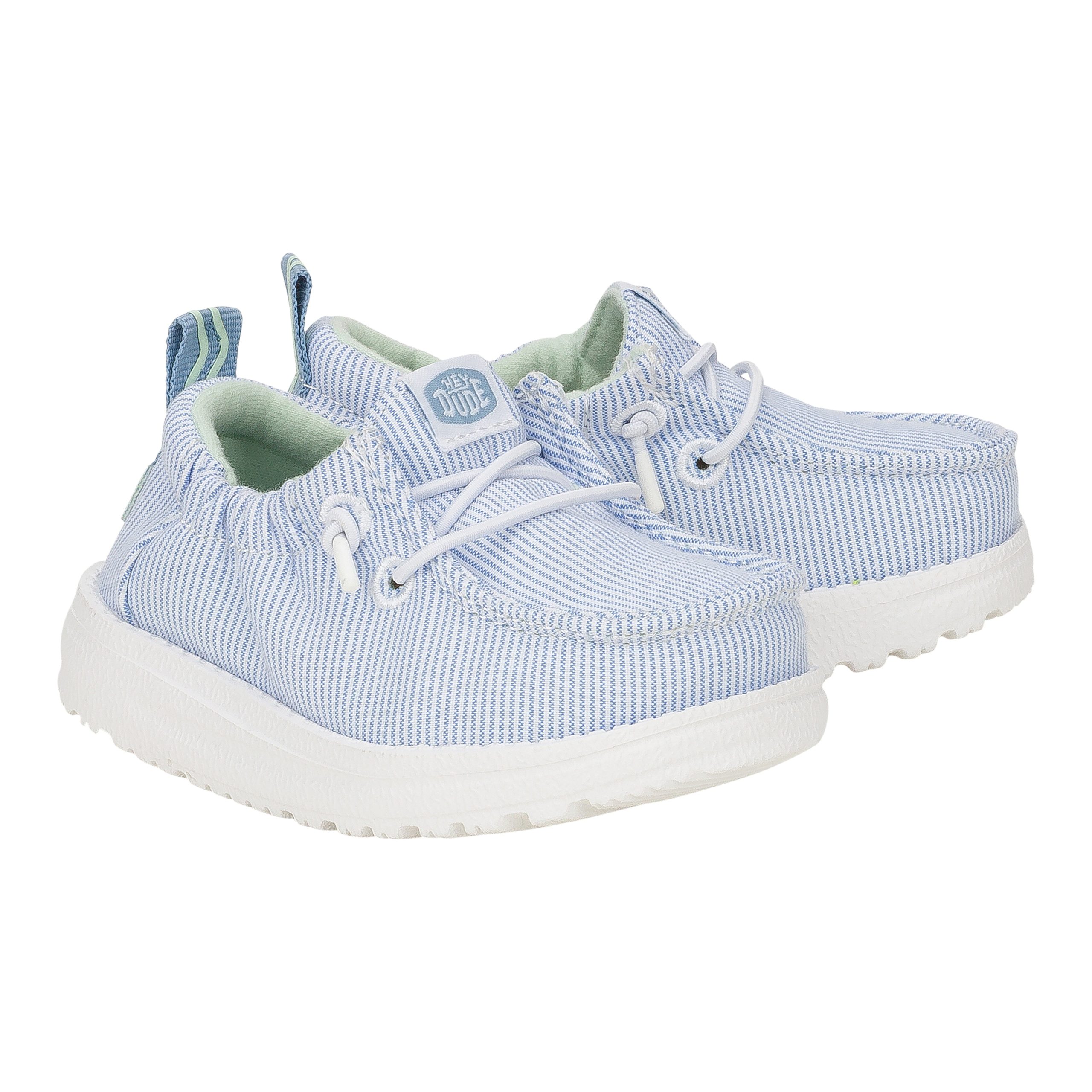 LilDude Slip On Prints – White/Faded Denim - Image 2