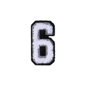 Number 6 Patch – 6 Black/White