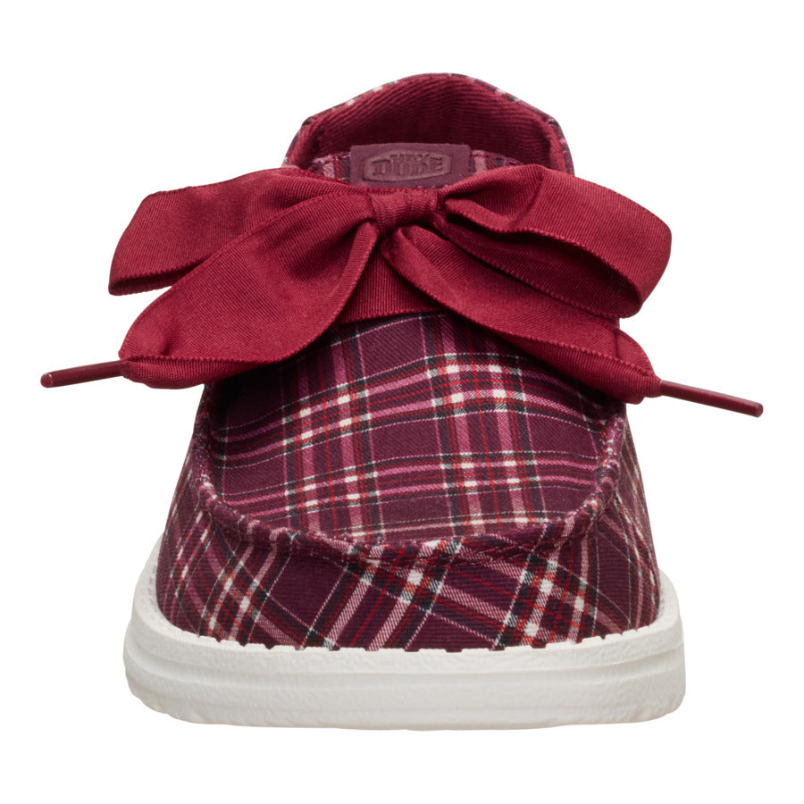 Wendy Holiday Bow – Red Plaid/Burgundy - Image 4