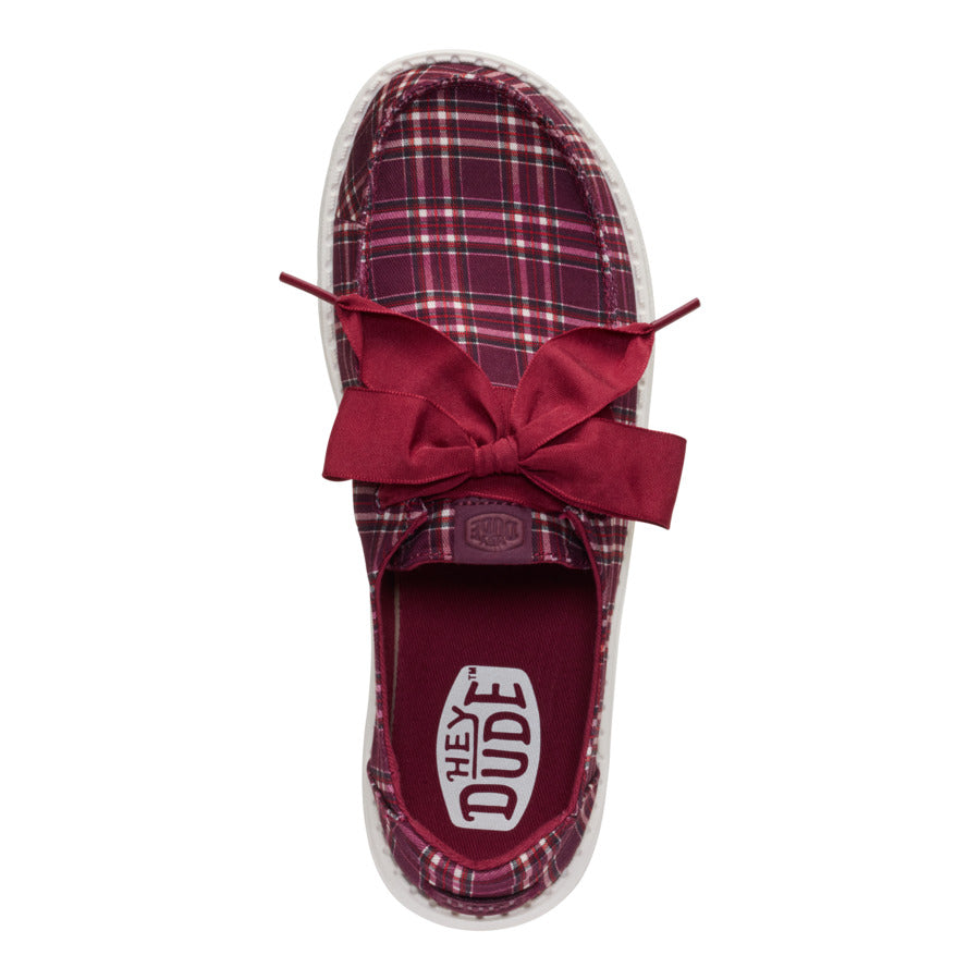 Wendy Holiday Bow – Red Plaid/Burgundy - Image 6